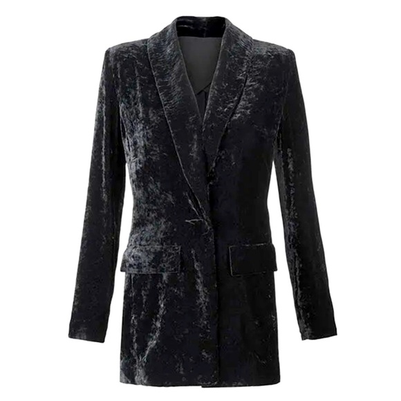 CAbi Jackets & Blazers - Cabi Black Hostess Velvet Long Jacket Blazer